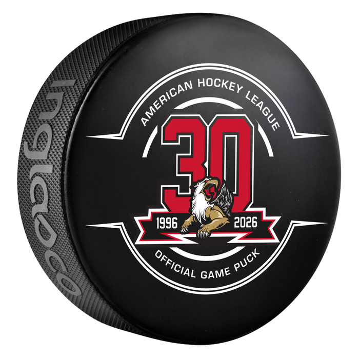 AHL Grand Rapids Griffins XXIX 2025-26 Official Game Hockey Puck In Cube