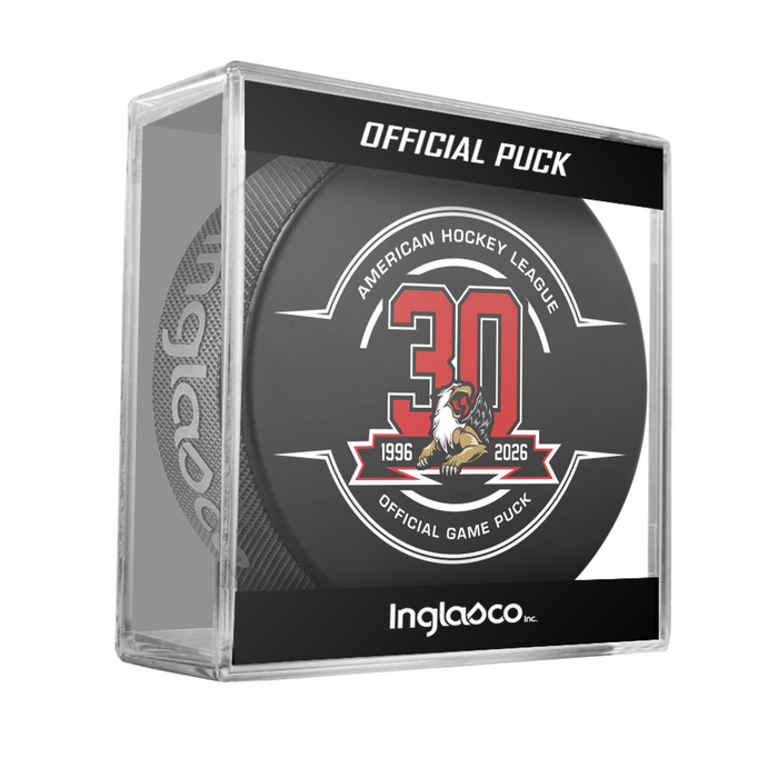 AHL Grand Rapids Griffins XXIX 2025-26 Official Game Hockey Puck In Cube