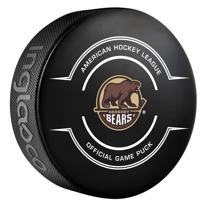 AHL Hershey Bears 2025-26 Official Game Hockey Puck In Cube