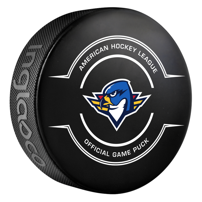 AHL Springfield Thunderbirds 2025-26 Official Game Hockey Puck In Cube