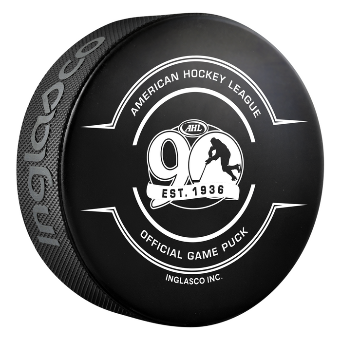 AHL Utica Comets 2025-26 Official Game Hockey Puck In Cube