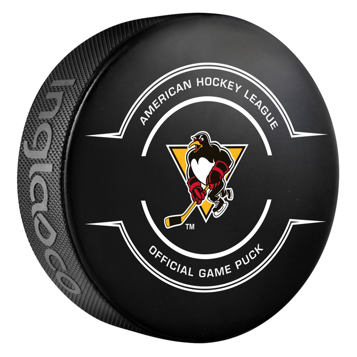 AHL Wilkes-Barre/Scranton Penguins 2025-26 Official Game Hockey Puck In Cube