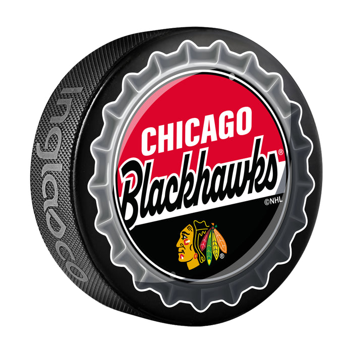 NHL Bottle Opener Souvenir Puck Chicago Blackhawks