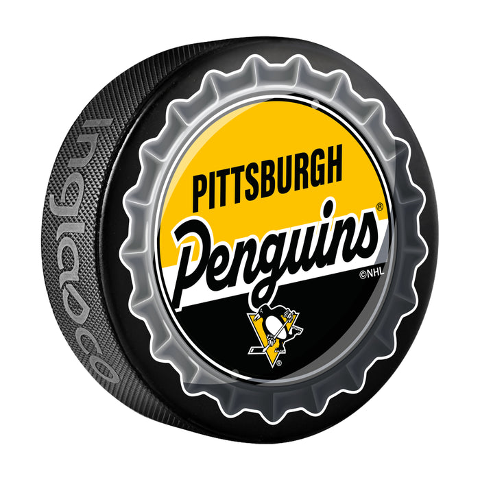 NHL Bottle Opener Souvenir Puck Pittsburgh Penguins