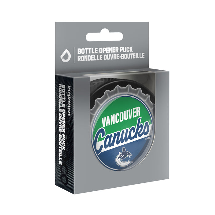NHL Bottle Opener Souvenir Puck Vancouver Canucks