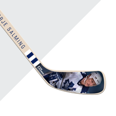<transcy>NHLAA Alumni Series Borje Salming Toronto Maple Leafs Mini bâton de joueur de bois</transcy>