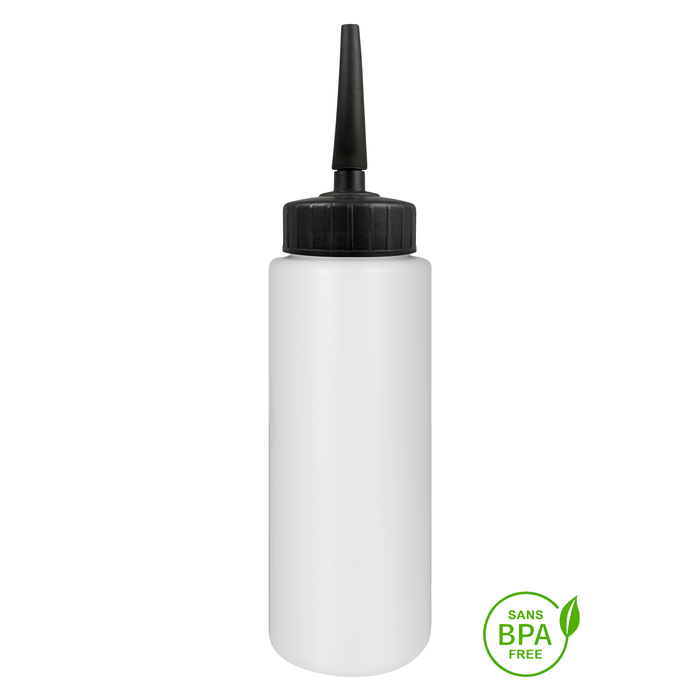 1000ml White Tallboy Water Bottle With Black Straw Top Lid