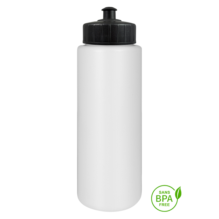 1000ml Tallboy Water Bottle With Black Pull-Top Lid