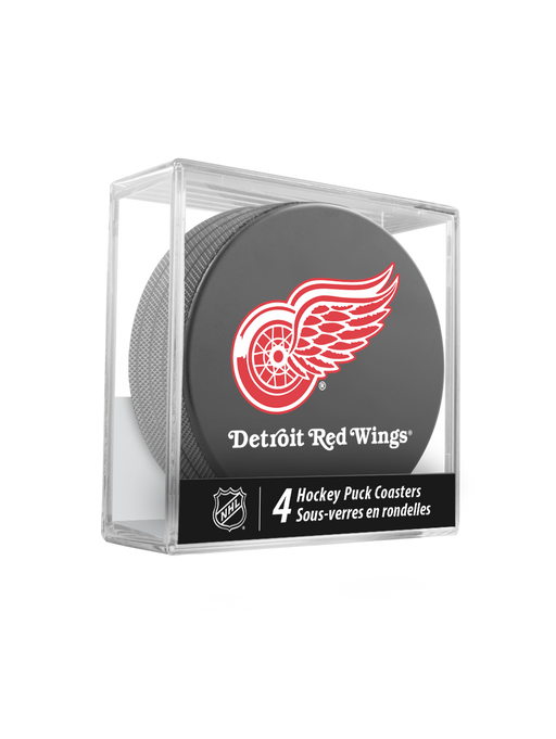 NHL Detroit Red Wings Hockey Puck Drink Coasters (4-Pack) In Cube