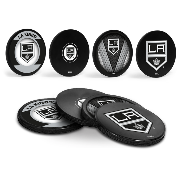 NHL Los Angeles Kings Hockey Puck Drink Coasters (4-Pack) In Cube