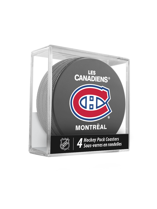 NHL Montreal Canadiens Hockey Puck Drink Coasters (4-Pack) In Cube