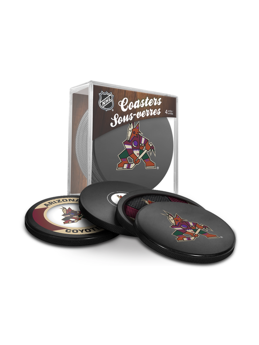 Coffret de 3 fans ultimes des Coyotes de l'Arizona de la LNH. Comprend : 1 rondelle de hockey classique officielle de la LNH, 4 sous-verres et 1 support pour appareil multimédia.