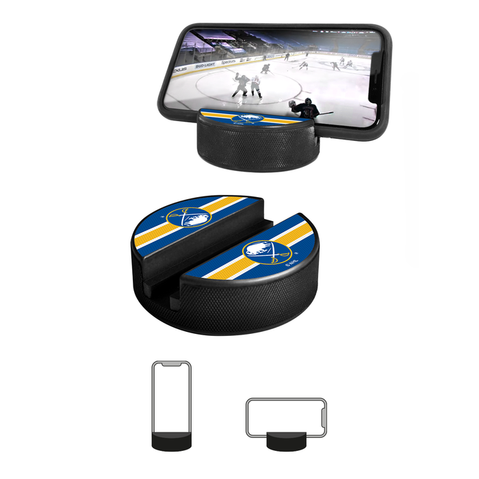 Coffret de 3 souvenirs de la LNH des Sabres de Buffalo. Comprend : 1 rondelle de hockey classique officielle de la LNH, 4 sous-verres et 1 support pour appareil multimédia.