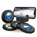 NHL Buffalo Sabres Ultimate Fan 3-Pack. Includes: 1 NHL Official Classic Souvenir Hockey Puck / 4 Coasters / 1 Media Device Holder