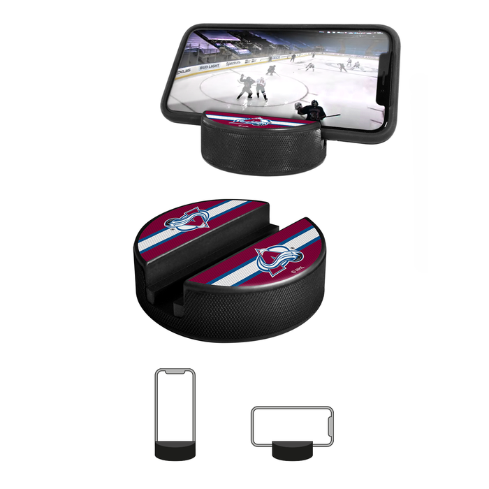 NHL Colorado Avalanche Ultimate Fan 3-Pack. Includes: 1 NHL Official Classic Souvenir Hockey Puck / 4 Coasters / 1 Media Device Holder
