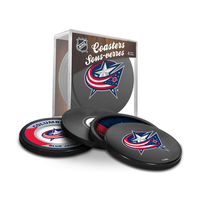 Coffret de 3 fans ultimes des Blue Jackets de Columbus de la LNH. Comprend : 1 rondelle de hockey classique officielle de la LNH, 4 sous-verres et 1 support pour appareil multimédia.