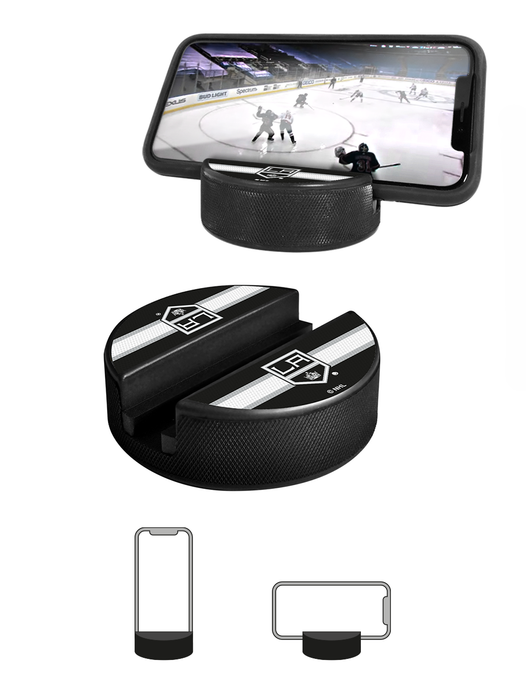 NHL Los Angeles Kings Ultimate Fan 3-Pack. Includes: 1 NHL Official Classic Souvenir Hockey Puck / 4 Coasters / 1 Media Device Holder