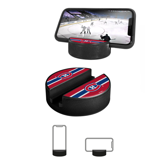 NHL Montreal Canadiens Ultimate Fan 3-Pack. Includes: 1 NHL Official Classic Souvenir Hockey Puck / 4 Coasters / 1 Media Device Holder