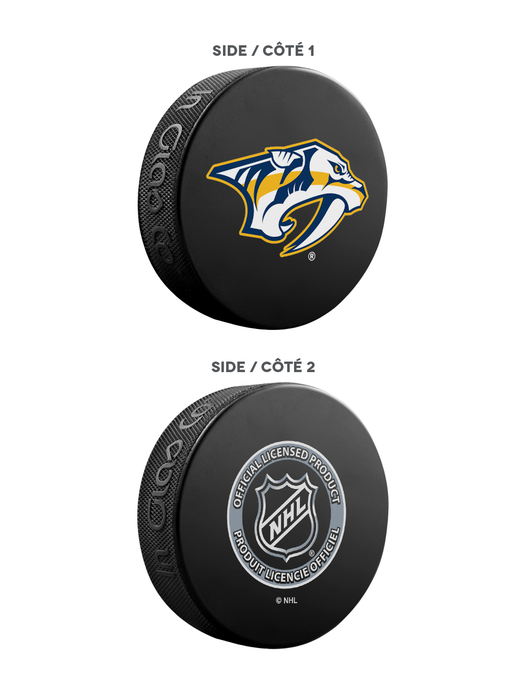 NHL Nashville Predators Ultimate Fan 3-Pack. Includes: 1 NHL Official Classic Souvenir Hockey Puck / 4 Coasters / 1 Media Device Holder