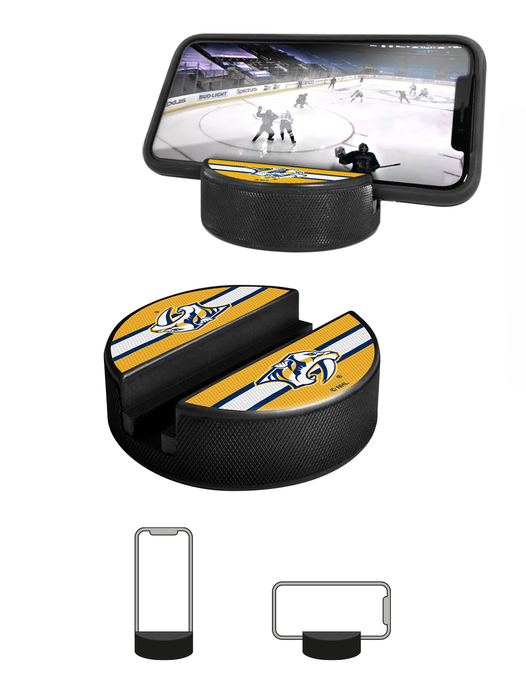 NHL Nashville Predators Ultimate Fan 3-Pack. Includes: 1 NHL Official Classic Souvenir Hockey Puck / 4 Coasters / 1 Media Device Holder