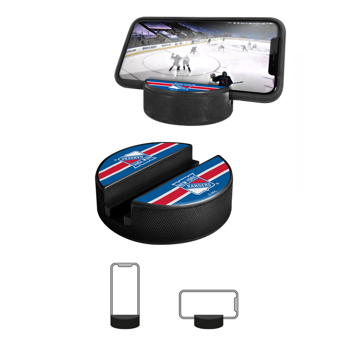 Coffret de 3 souvenirs de la LNH des Rangers de New York. Comprend : 1 rondelle de hockey classique officielle de la LNH, 4 sous-verres et 1 support pour appareil multimédia.