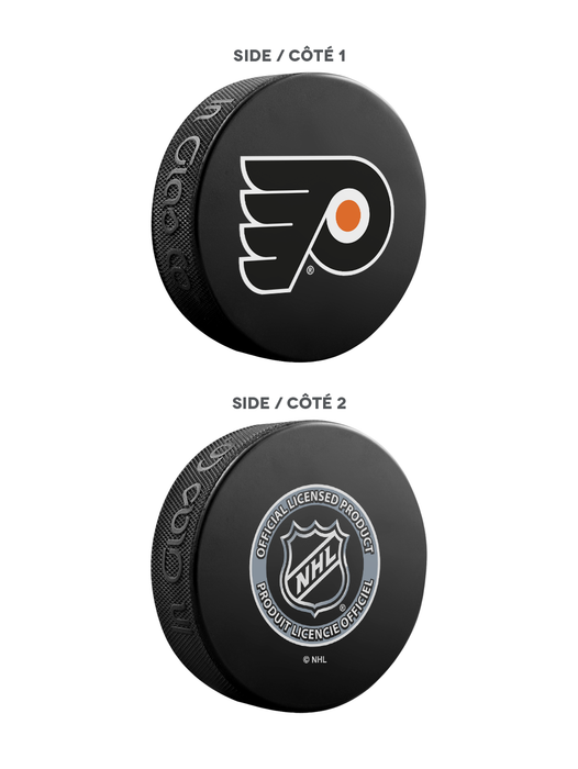 NHL Philadelphia Flyers Ultimate Fan 3-Pack. Includes: 1 NHL Official Classic Souvenir Hockey Puck / 4 Coasters / 1 Media Device Holder