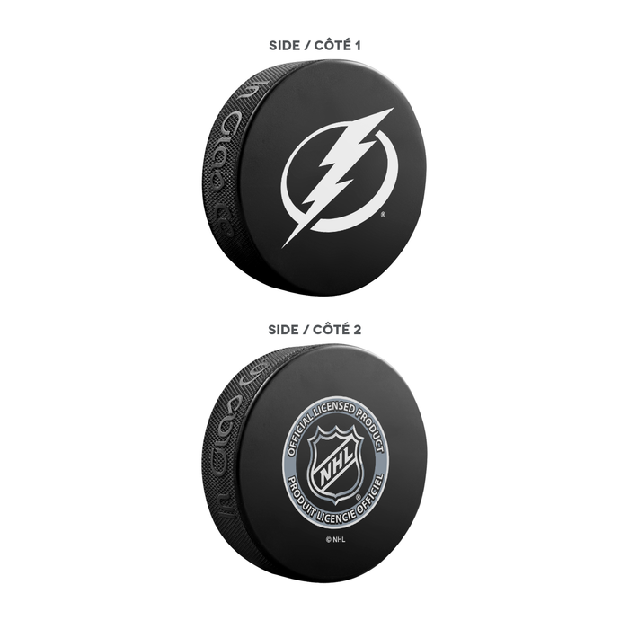 NHL Tampa Bay Lightning Ultimate Fan 3-Pack. Includes: 1 NHL Official Classic Souvenir Hockey Puck / 4 Coasters / 1 Media Device Holder