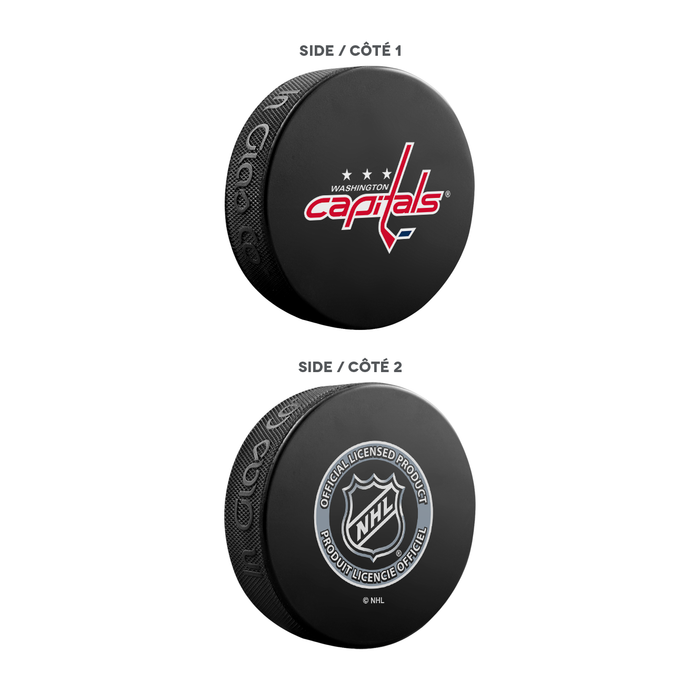 NHL Washington Capitals Ultimate Fan 3-Pack. Includes: 1 NHL Official Classic Souvenir Hockey Puck / 4 Coasters / 1 Media Device Holder