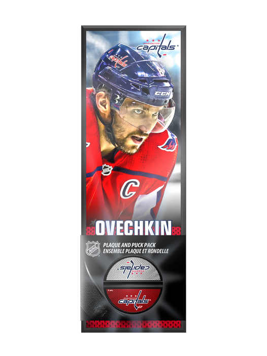 Ensemble de plaque décorative et de support de rondelle de hockey Alex Ovechkin #8 des Capitals de Washington de la LNH