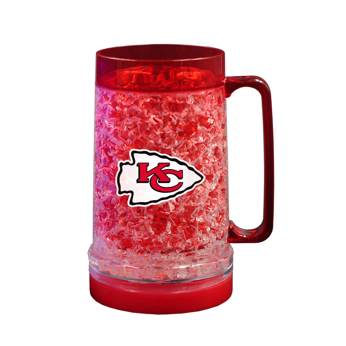 NFL Kansas City Chiefs 16 OZ Plastic Light up Freezer Mug Glass Red