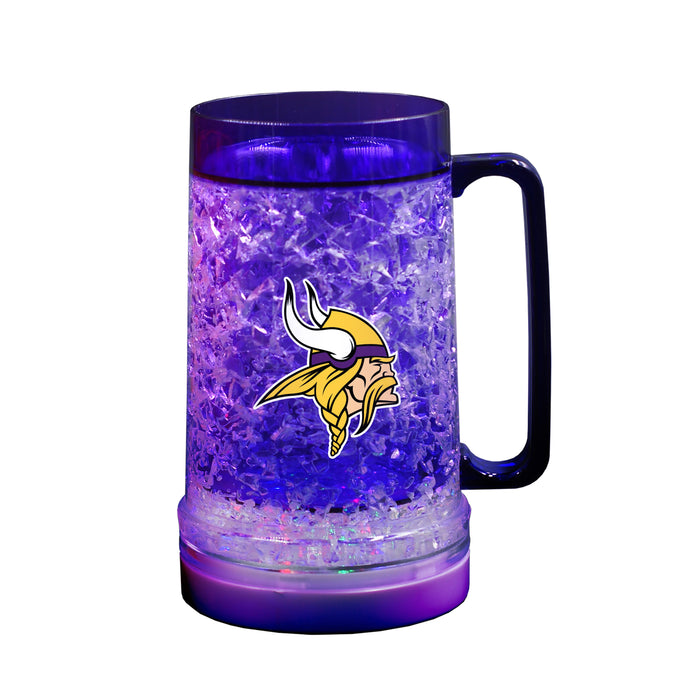NFL Minnesota Vikings 16 OZ Plastic Light up Freezer Mug Glass Purple