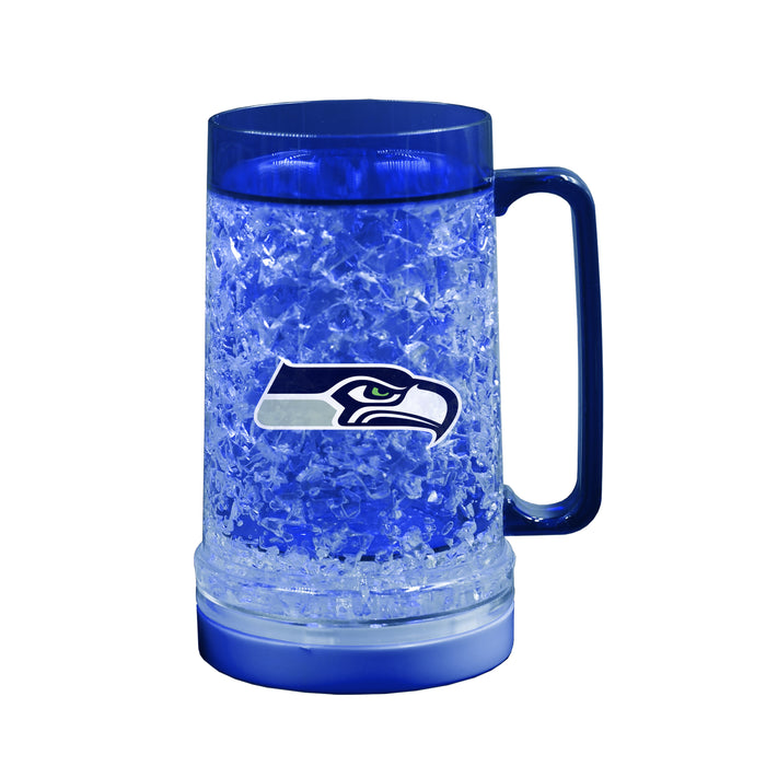 NFL Seattle Seahawks 16 OZ Plastic Light up Freezer Mug Glass Blue