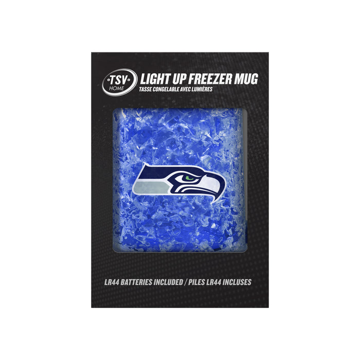 NFL Seattle Seahawks 16 OZ Plastic Light up Freezer Mug Glass Blue