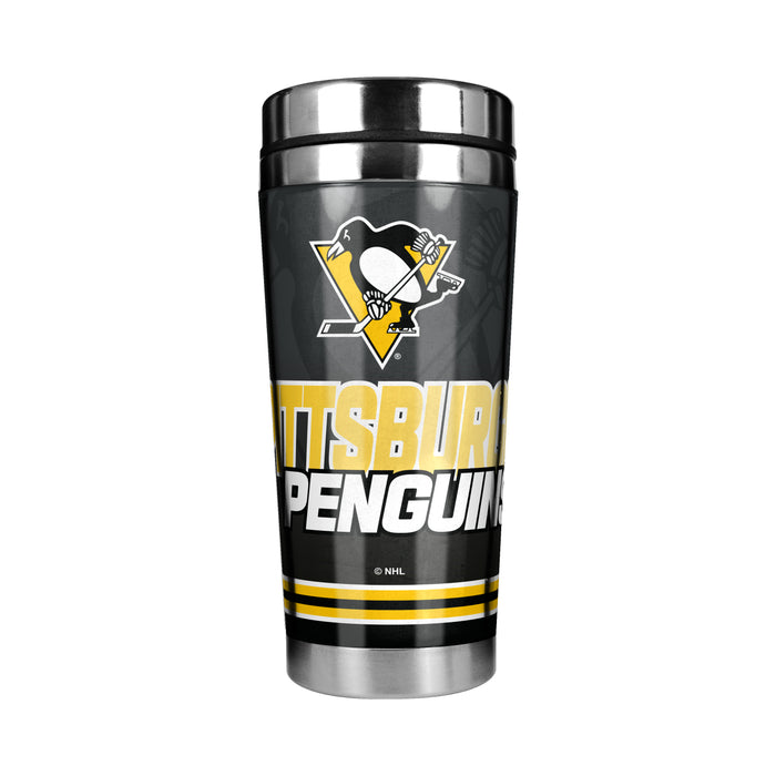 NHL Pittsurgh Penguins 16 Oz Stainless Steel Tumbler Full Wrap Insert