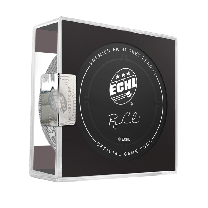 ECHL Allen Americans 2025-26 Official Game Hockey Puck In Cube