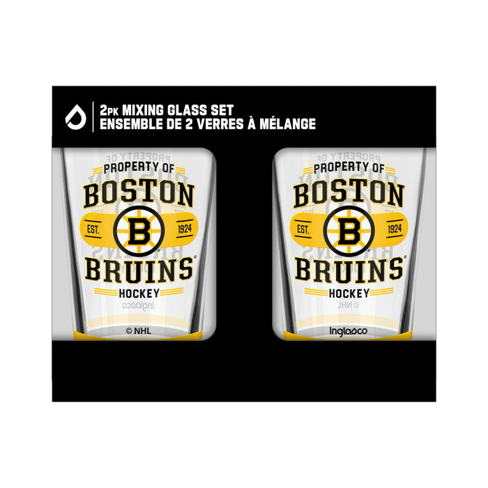 Verre à mélange NHL Boston Bruins Property of 16 oz, paquet de 2