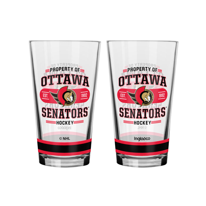 Verre à mélange de 16 oz, lot de 2, de la LNH, Sénateurs d'Ottawa