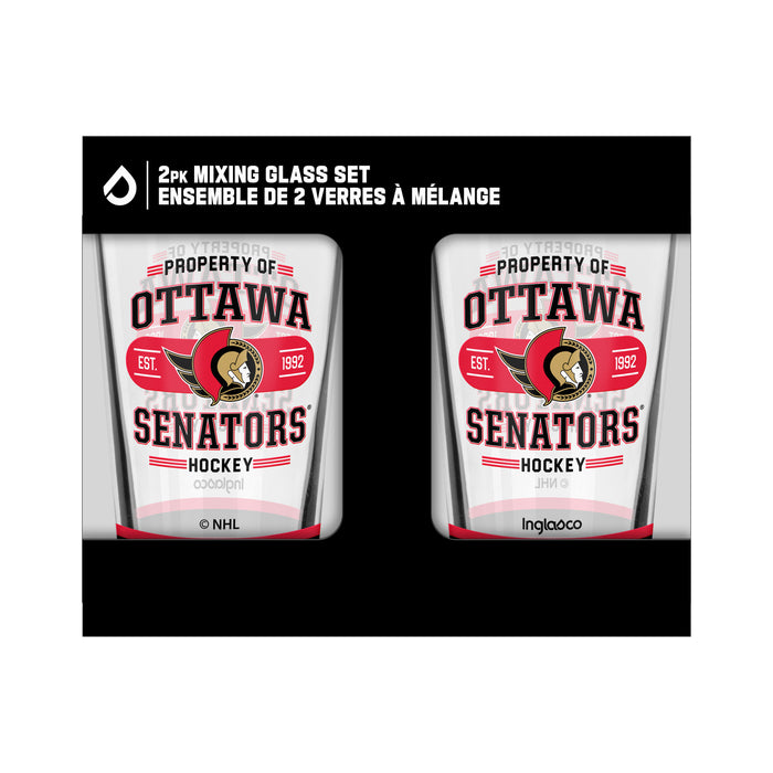 Verre à mélange de 16 oz, lot de 2, de la LNH, Sénateurs d'Ottawa