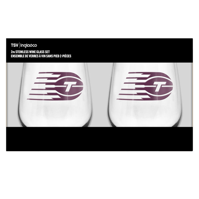 WNBA Toronto Tempo 19 Oz 2 Wine Glass Stemless Collection Pack