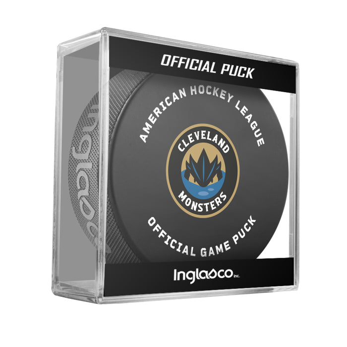 AHL Cleveland Monsters 2026-27 Official Game Hockey Puck In Cube