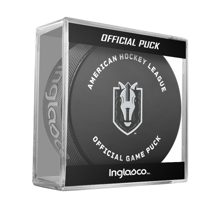 AHL Henderson Silver Knights 2026-27 Official Game Hockey Puck In Cube