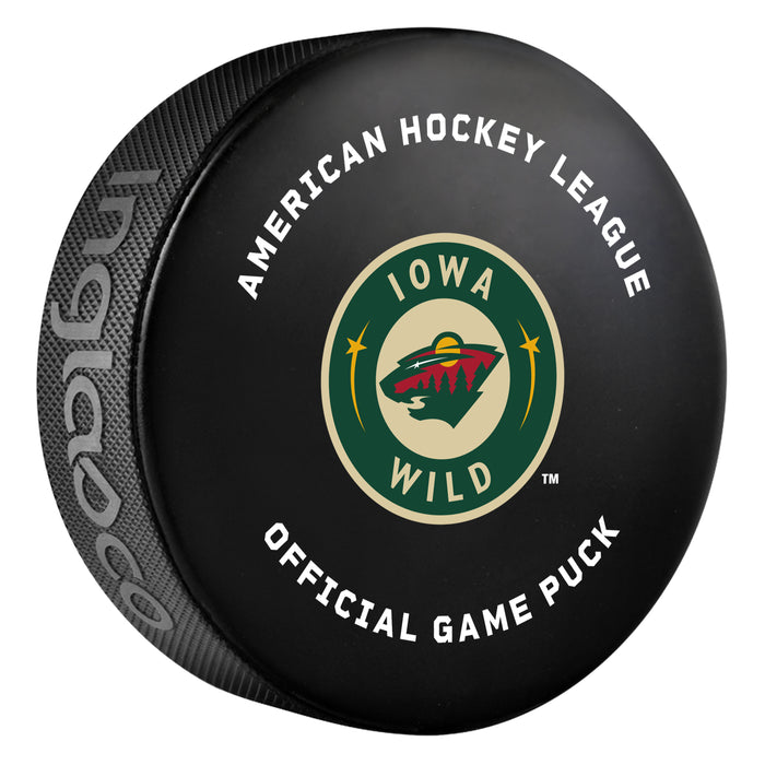 AHL Iowa Wild 2026-27 Official Game Hockey Puck In Cube