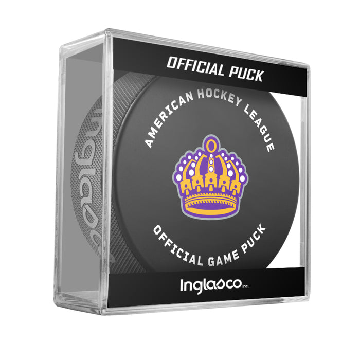 AHL Ontario Reign 2026-27 Official Game Hockey Puck In Cube