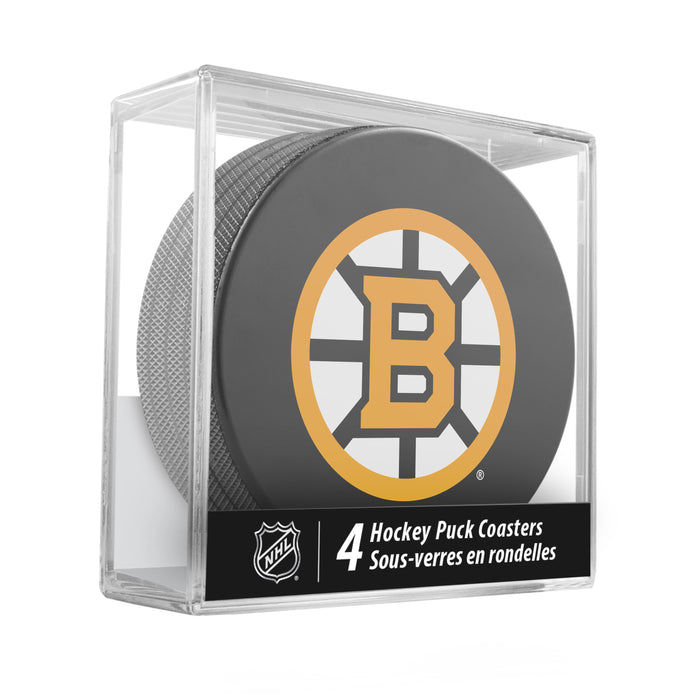 Sous-verres NHL Boston Bruins Hockey Puck (paquet de 4) en cube