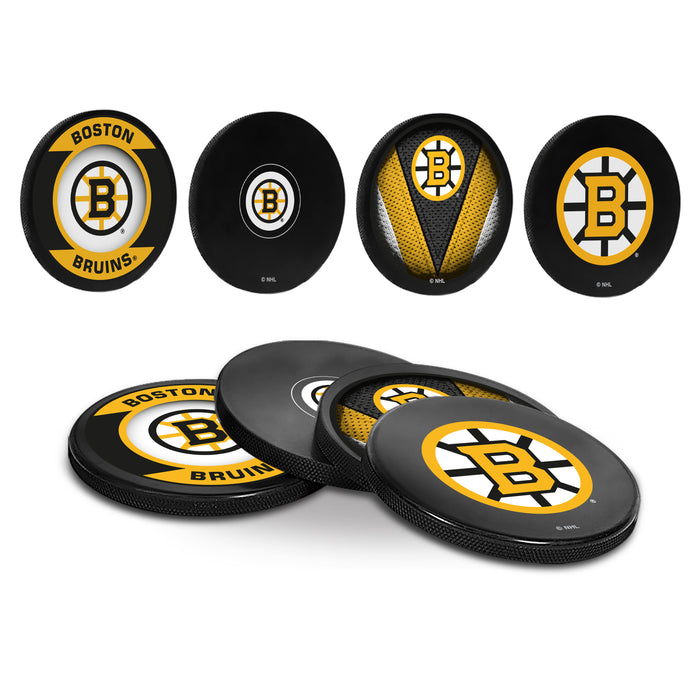 Sous-verres NHL Boston Bruins Hockey Puck (paquet de 4) en cube