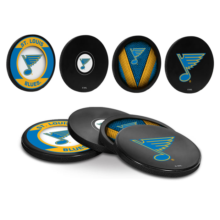 Sous-verres NHL St. Louis Blues Hockey Puck (paquet de 4) en cube