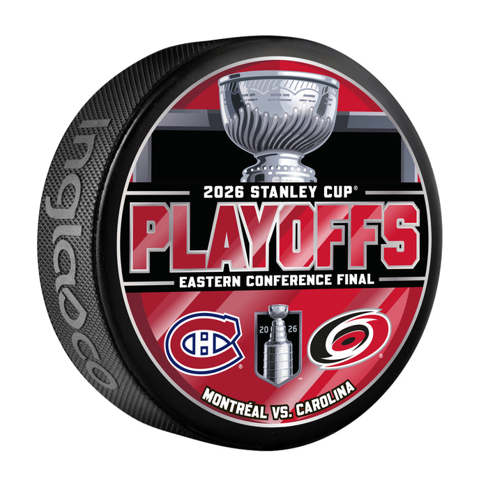 NHL Playoffs 2026 Dueling R3 Montral Canadiens Vs Carolina Hurricanes Souvenir Puck