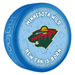 NHL Minnesota Wild blue New Fan is Born souvenir puck with team logo and baby items pattern