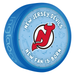 NHL New Jersey Devils blue New Fan is Born souvenir puck with team logo and baby items pattern