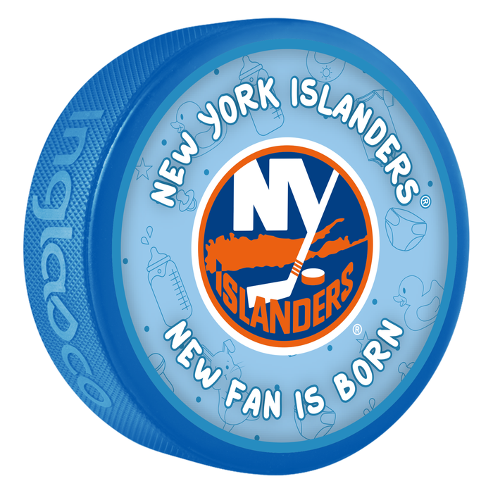 NHL New York Islanders New Fan is Born Blue Souvenir Puck